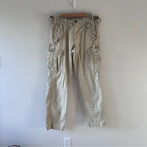 American Eagle Men's Size 32 Tan Cargo Chore Pants Adjustable waist *Read*